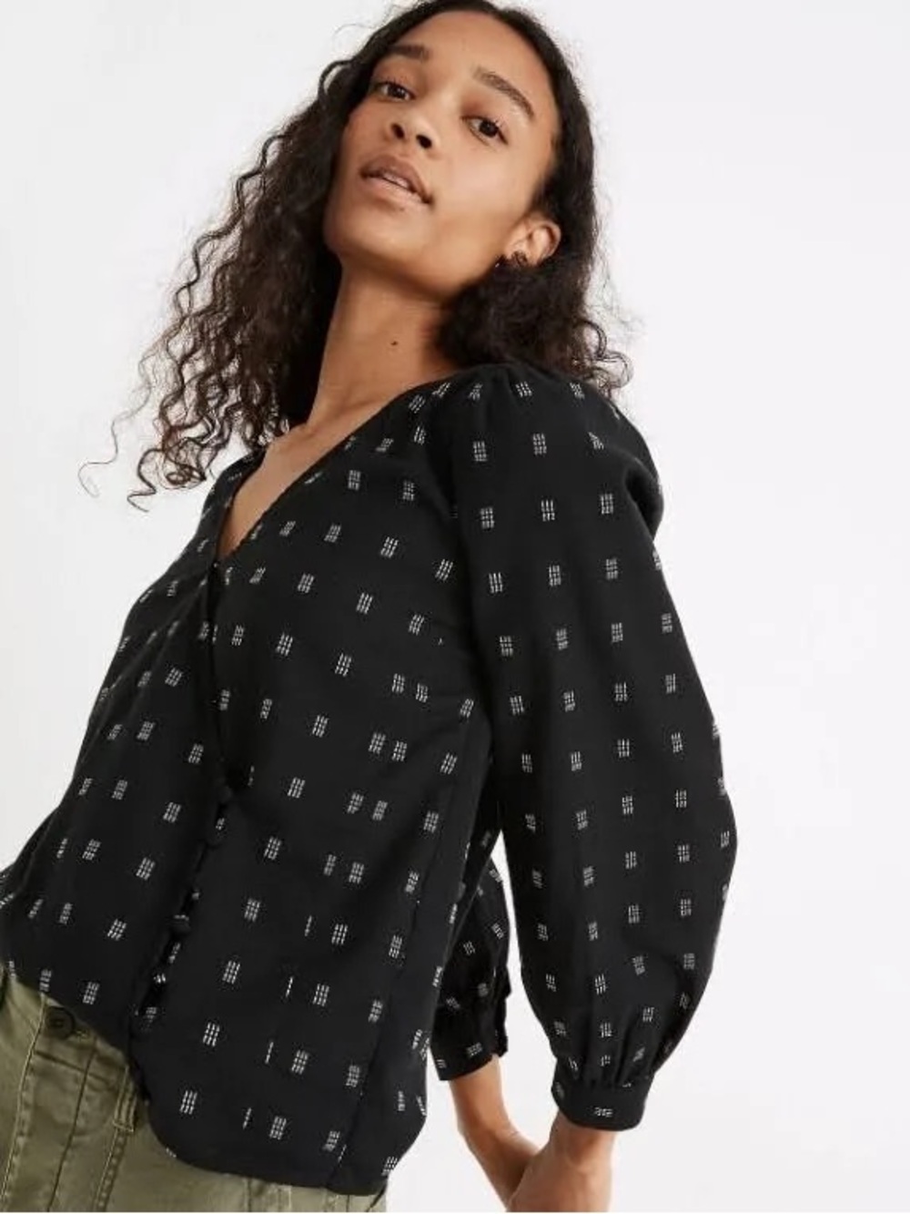 Madewell Kinston Side-Button Wrap Top NWT